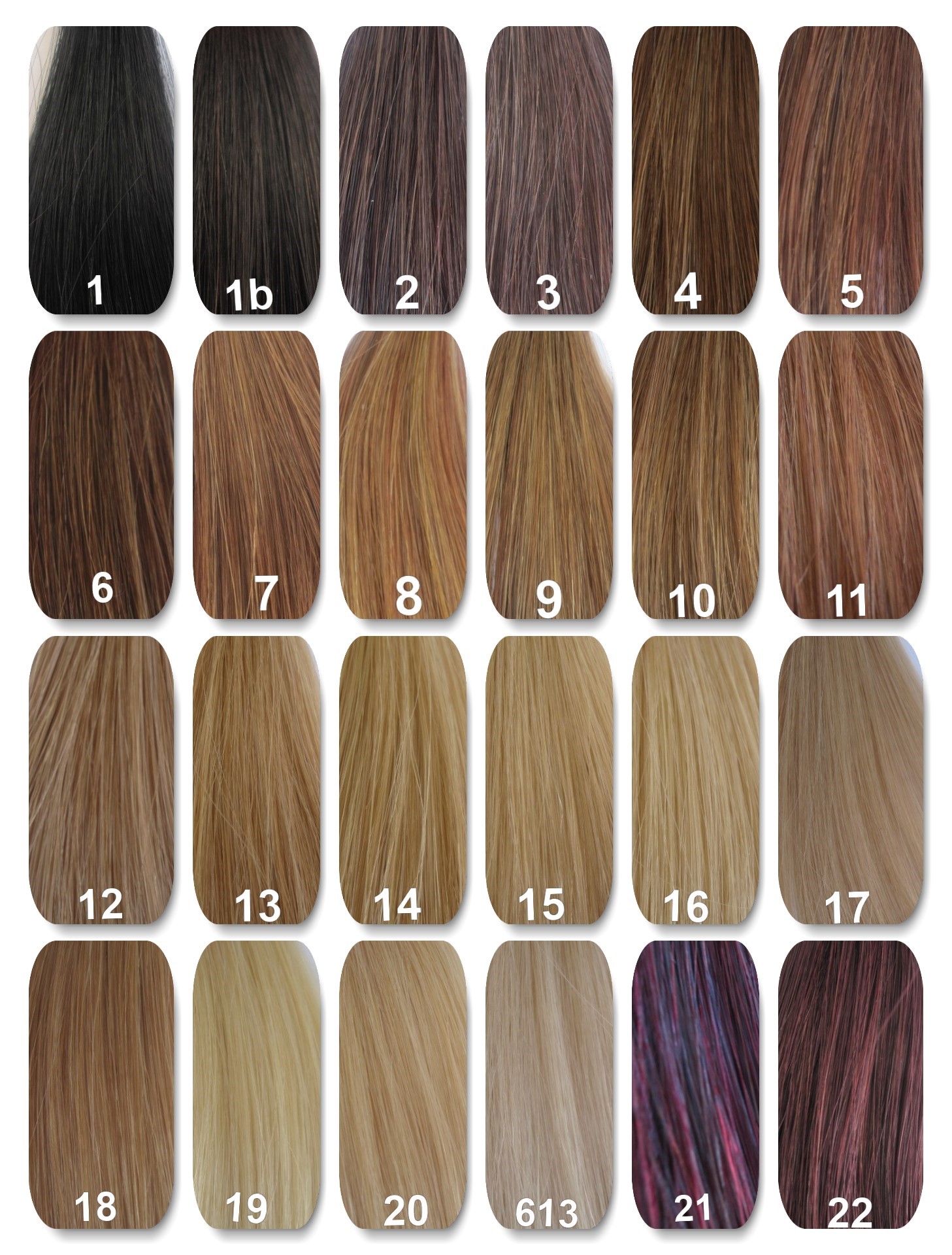 Way Hair Extensions Color Chart